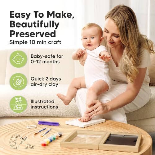KeaBabies Personalized Baby Footprint Kit - Keepsake for Newborns