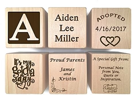 Glitzby Adoption Wooden Block Keepsake Gift