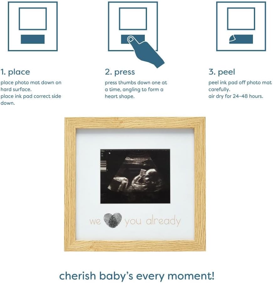 Reece Studio Thumbprint Sonogram Frame Gender Neutral Baby Keepsake