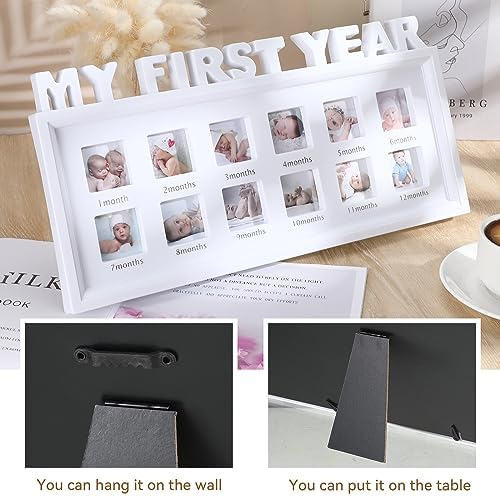 Thyle First Year Milestone Picture Frame 12 Months Baby Keepsake Frame White