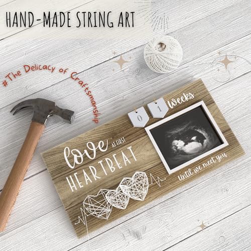 EURSET Baby Sonogram Frame with Countdown 3 Hearts Design