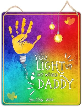 DIY Baby Handprint Art Sign for Fathers Day