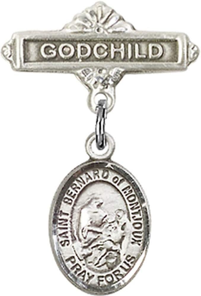 Religious Obsession Baby Badge with St Bernard of Montjoux Charm