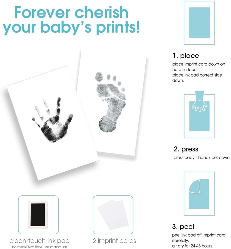 Pearhead Baby Keepsake Frame with Ink Pad and Mat
