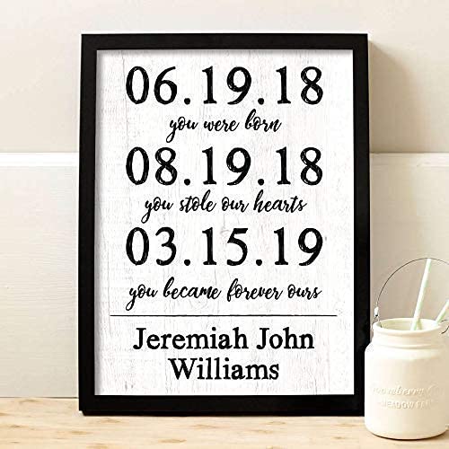 Adoption Dates Print - Personalized Adoption Gift Keepsake
