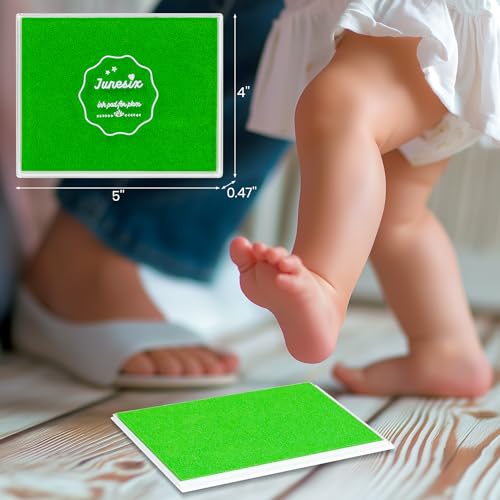 Founabob 2PCS Green Ink Pad for Baby Hand Footprint 1
