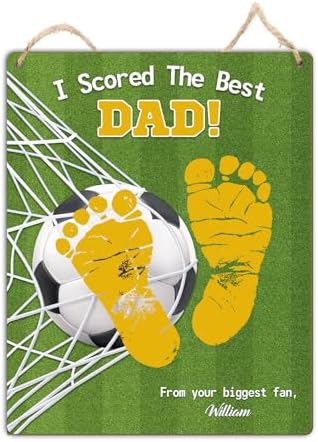 DIY Soccer Dad Footprint Art Sign Keepake