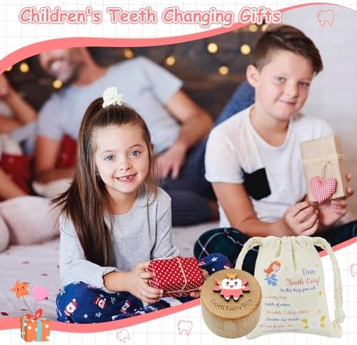 Tooth Fairy Box with Pouch - Pink 3D Wooden Keepsake