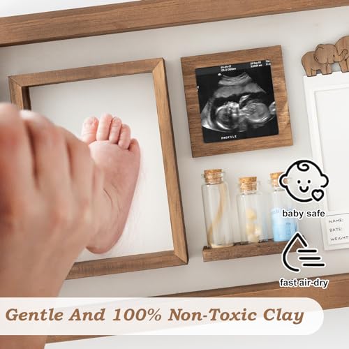 Baby Handprint Footprint Frame - Keepsake Box for Newborn