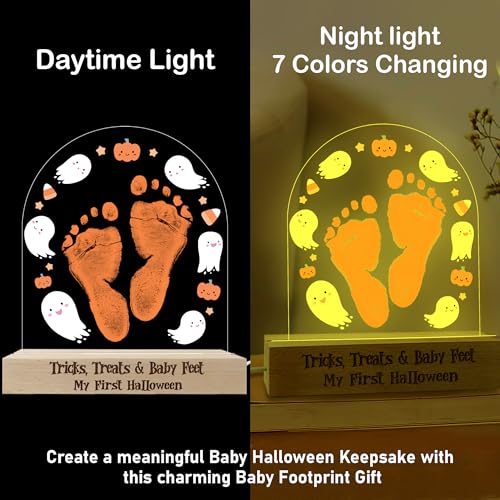 DIY Halloween Footprint Art Sign Baby Night Light Keepsake