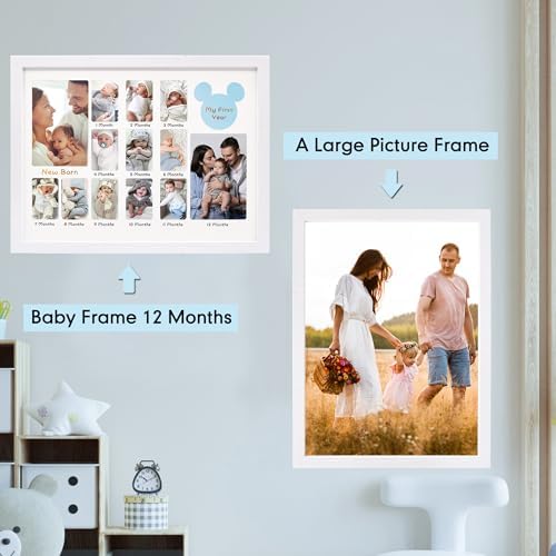 My First Year 12 Month Picture Frame with Double Mat - 13x17 Wall Hanging