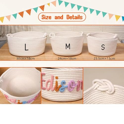 Personalized Baby Name Woven Basket - Custom Gift for Newborn