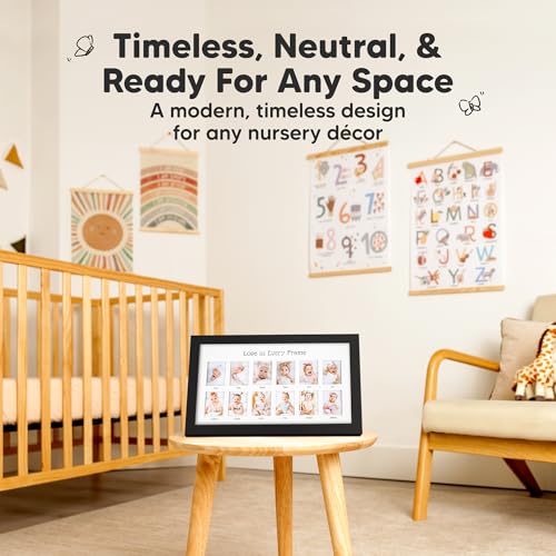 KeaBabies 12-Month Baby Photo Frame with Inkless Hand Footprint Kit