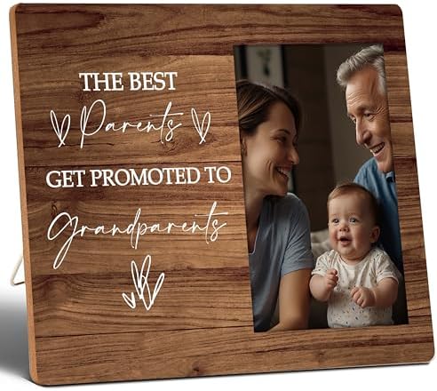 First Time Grandparents Gifts with Baby Photo Frame 4x6 Wall Mount Table Top