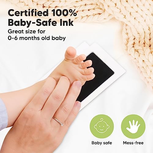 KeaBabies Baby Hand Footprint Kit - 4-Pack Inkless Keepsake Frame