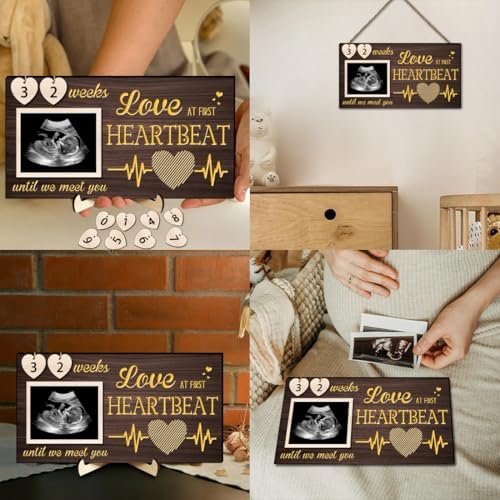 LED Sonogram Frame - Countdown Weeks for Dad Mom Baby Showers