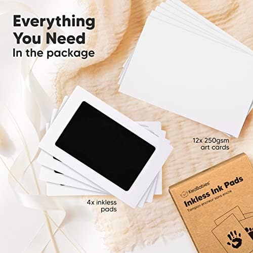 KeaBabies Baby Hand Footprint Kit - 4-Pack Inkless Keepsake Frame