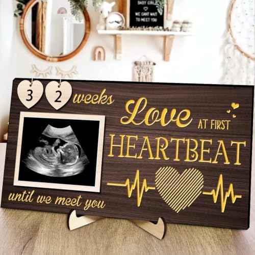 LED Sonogram Frame - Countdown Weeks for Dad Mom Baby Showers