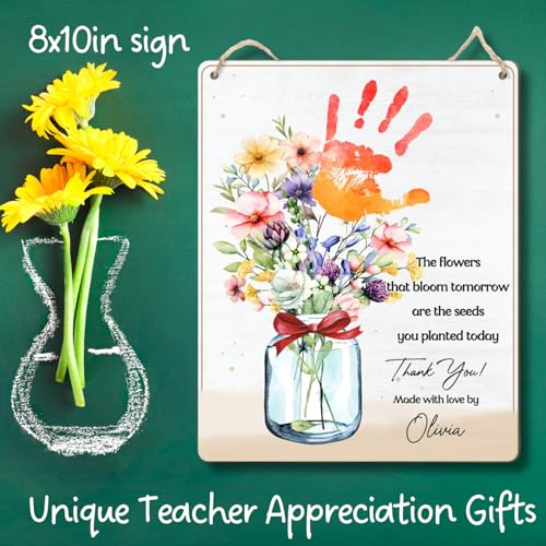 DIY Flower Handprint Craft Art Teacher Gift