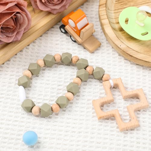 Landical Cross Baptism Silicone Rosary Green