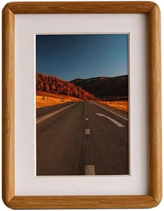 STBTOO Real Wooden Round Corner Photo Frame Swing Table 28inch15x20cm