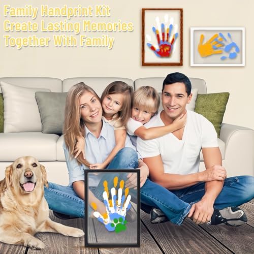 Family Handprint Kit - 6 Colors DIY Keepsake Frame for Newborns Toddlers 1