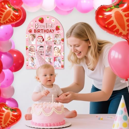 R HORSE 3D Berry 1st Birthday Wood Frame Display Board