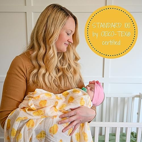 LollyBanks Swaddle Blanket - Chick Print 47x47 Inches