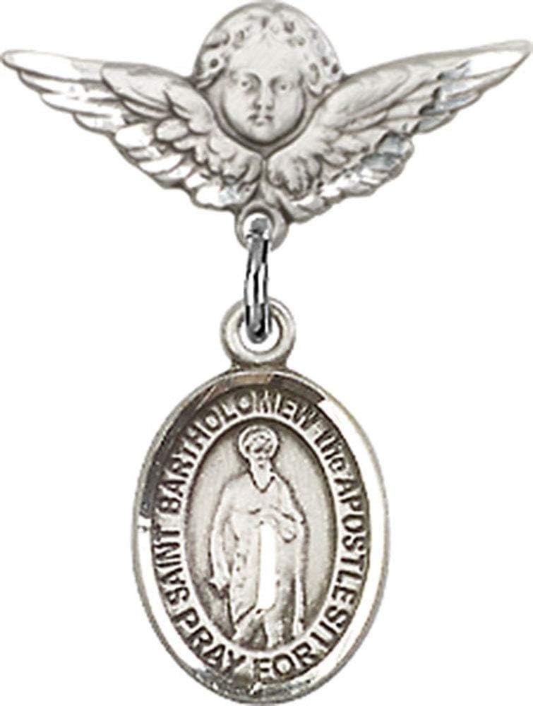 Religious Obsession Baby Badge with St Bartholomew and Angel Charm
