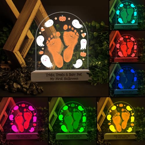 DIY Halloween Footprint Art Sign Baby Night Light Keepsake