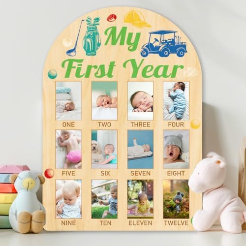 ORIGACH Baby Growth Photo Display Wooden Board 12 Months