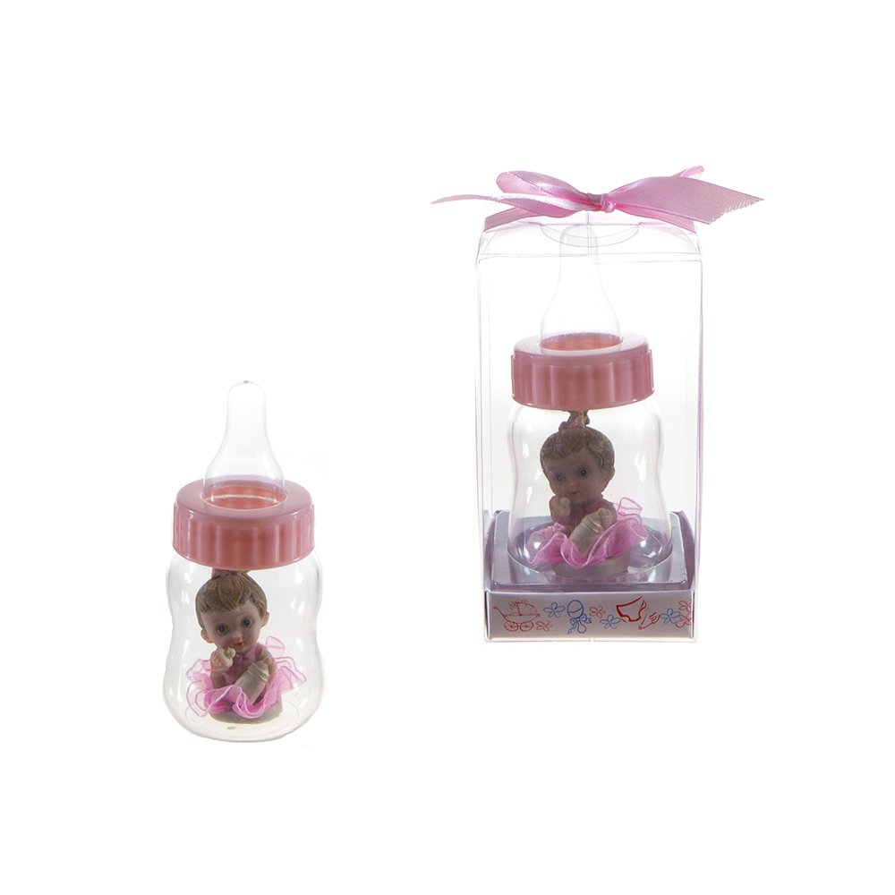 Lunaura Baby Keepsake - 12 Pink Baby Bottle Favors