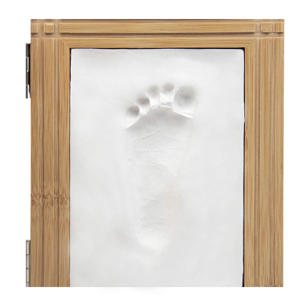 Babys Print Keepsake Desk Frame Kit - Safe Clay Hand Footprint Frame for Newborn