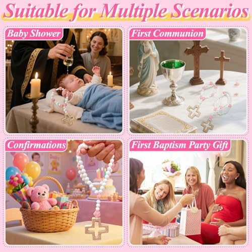 2 Pack Catholic Rosary Beads Set with Silicone Cross