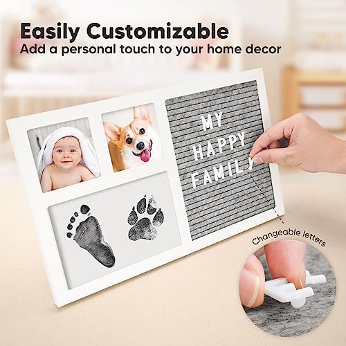 KeaBabies Inkless Hand Footprint Kit with Felt Letterboard