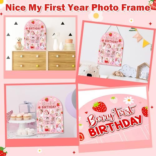 R HORSE 3D Berry 1st Birthday Wood Frame Display Board
