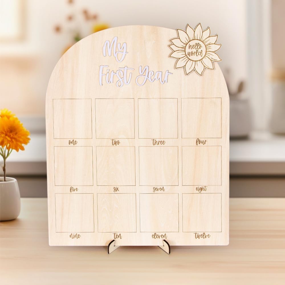 First Year Milestone Photo Board for Baby Keepsakes