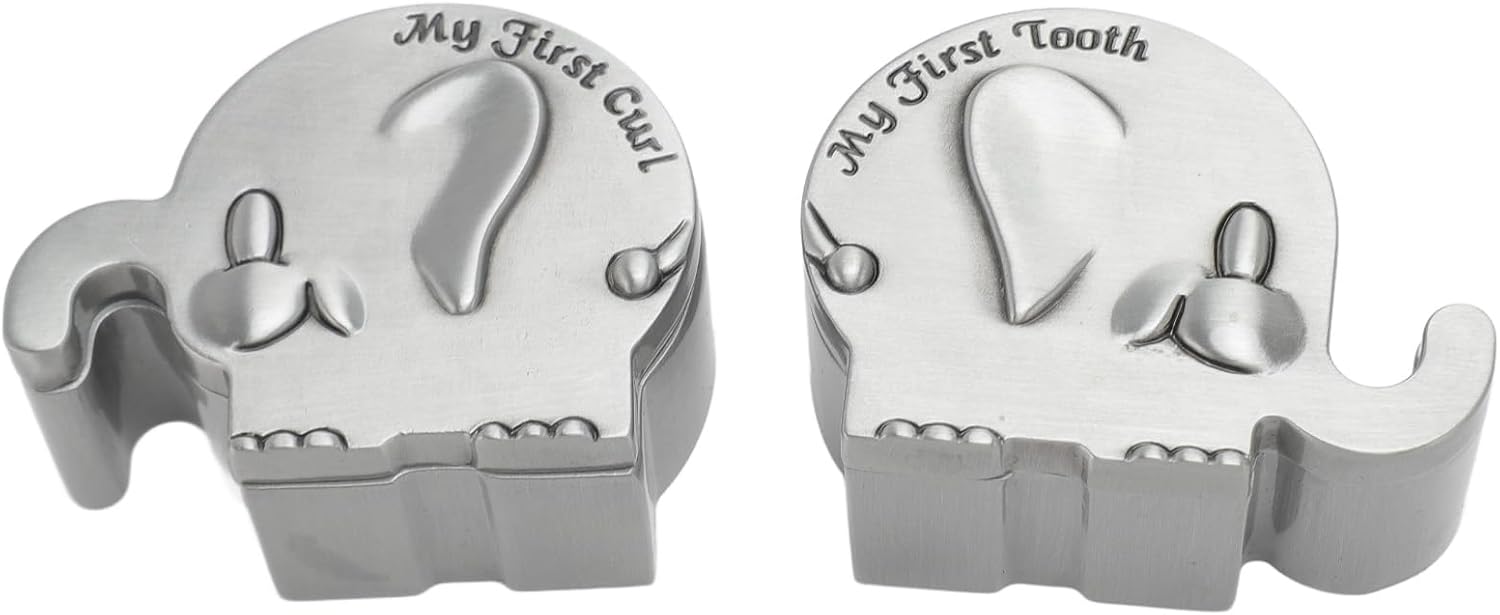 HEEPDD Elephant Shape Keepsake Box for Newborn 2 Pack