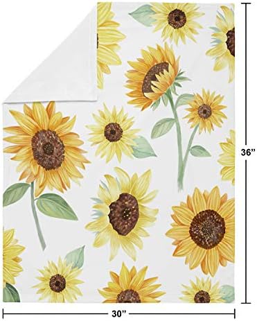 Sweet Jojo Designs Sunflower Swaddle Blanket for Newborn or Toddler