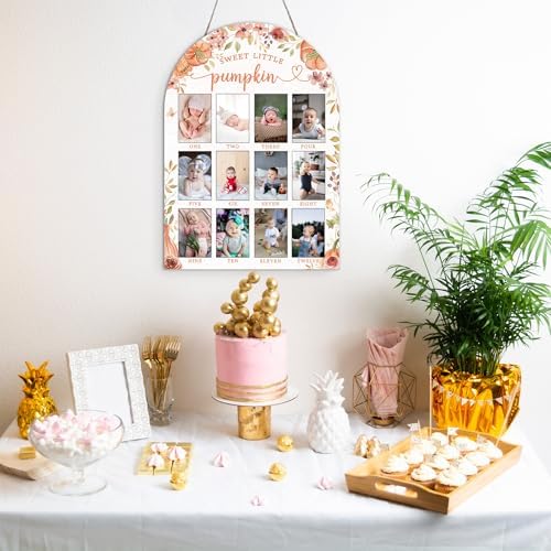 My First Year Photo Board - 12 Months Wooden Frame