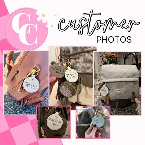 Personalized Name Tags - Hot Pink Leather Keychain