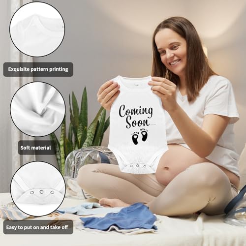 CIXICM Pregnancy Announcement Set with Felt Board Bodysuit Socks Wooden Sign