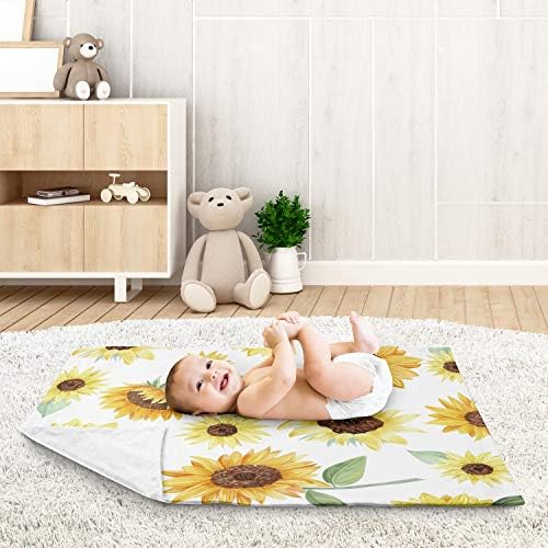 Sweet Jojo Designs Sunflower Swaddle Blanket for Newborn or Toddler