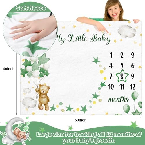 Mindsoft Baby Milestone Blanket with Star Frame