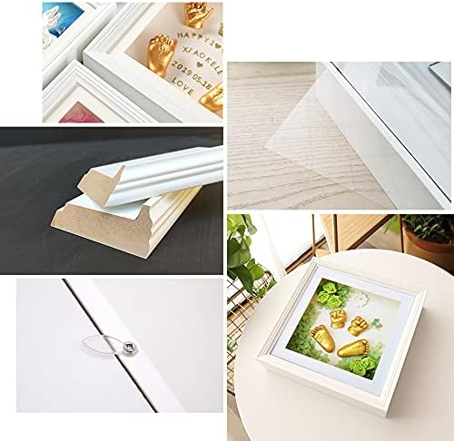WANLIAN 10x10 Shadow Box Frame with European Border White 2-inch Depth