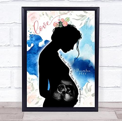 Pregnancy Lady Silhouette Baby Scan Art Print