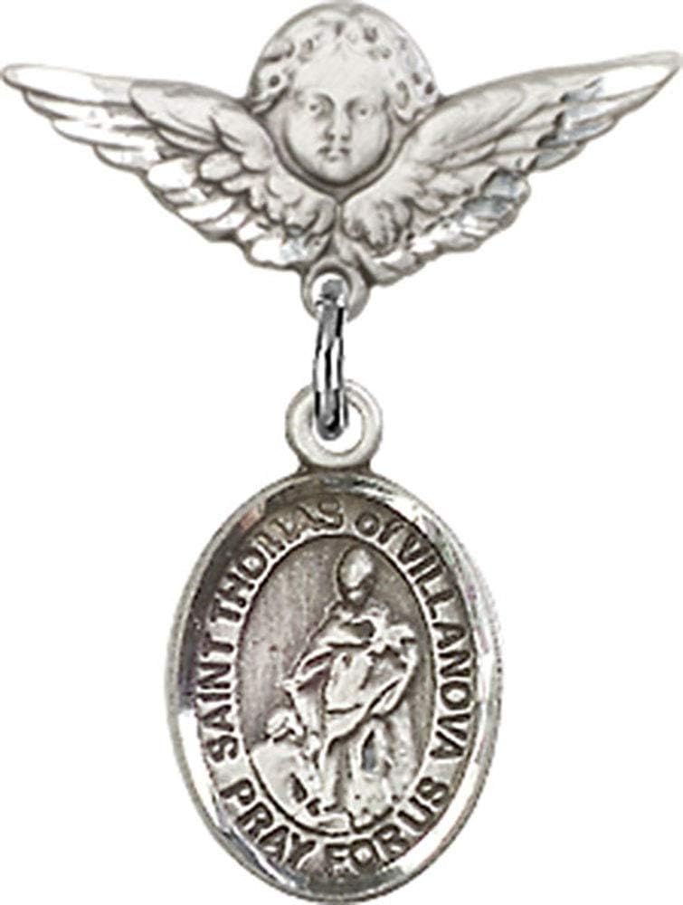 Religious Obsession Baby Badge with St Thomas and Angel Charm