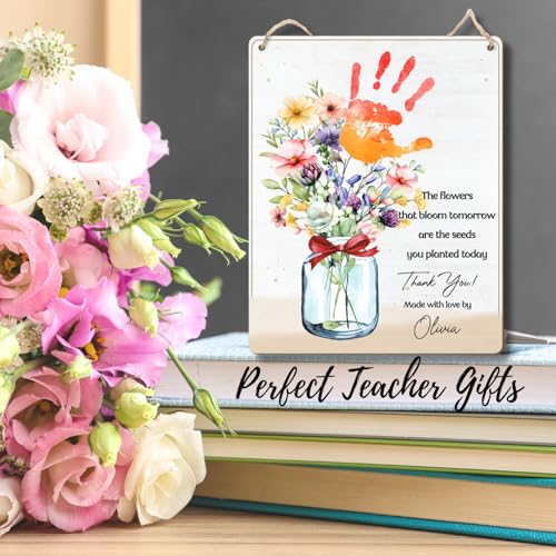 DIY Flower Handprint Craft Art Teacher Gift