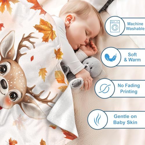 Hyturtle Personalized Fall Reindeer Baby Blanket