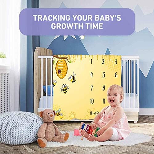 Baby Age Milestone Blanket with 4 Frames and Headband